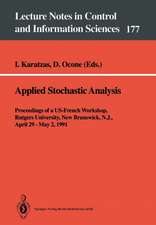 Applied Stochastic Analysis: Proceedings of a US-French Workshop, Rutgers University, New Brunswick, N.J., April 29 – May 2, 1991