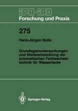 Grundlagenuntersuchungen und Weiterentwicklung der automatischen Farbwechsel- Technik für Wasserlacke