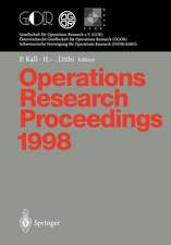 Operations Research Proceedings 1998: Selected Papers of the International Conference on Operations Research Zurich, August 31 – September 3, 1998