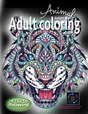 Adult coloring book stress relieving animal designs