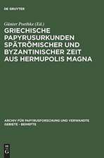 Griechische Papyrusurkunden spätrömischer und byzantinischer Zeit aus Hermupolis Magna