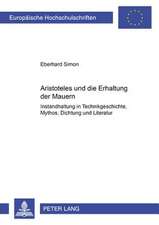 Aristoteles Und Die Erhaltung Der Mauern: Instandhaltung in Technikgeschichte, Mythos, Dichtung Und Literatur