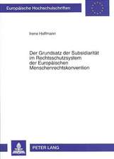 Der Grundsatz Der Subsidiaritaet Im Rechtsschutzsystem Der Europaeischen Menschenrechtskonvention: Rechtliche Fundierung, Besonderheiten Und Bedeutung