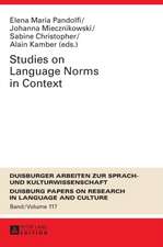 Studies on Language Norms in Context