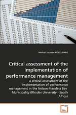 Critical assessment of the implementation of performance management