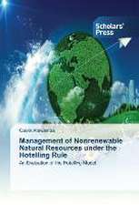 Management of Nonrenewable Natural Resources under the Hotelling Rule