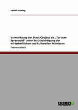 Vermarktung der Stadt Cottbus als "Tor zum Spreewald" unter Berücksichtigung der wirtschaftlichen und kulturellen Prämissen