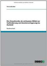 Die Zinsschranke als wirksames Mittel zur Verhinderung von Gewinnverlagerung ins Ausland