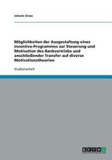 Möglichkeiten der Ausgestaltung eines Incentive-Programmes zur Steuerung und Motivation des Bankvertriebs und anschließender Transfer auf diverse Motivationstheorien