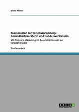 Businessplan zur Existenzgründung: Gesundheitsberaterin und Handelsvertreterin