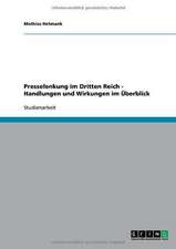 Presselenkung im Dritten Reich - Handlungen und Wirkungen im Überblick