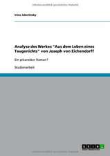 Analyse des Werkes "Aus dem Leben eines Taugenichts" von Joseph von Eichendorff