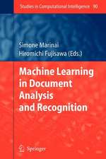 Machine Learning in Document Analysis and Recognition