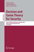 Decision and Game Theory for Security