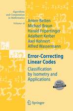 Error-Correcting Linear Codes: Classification by Isometry and Applications