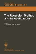 The Recursion Method and Its Applications: Proceedings of the Conference, Imperial College, London, England September 13–14, 1984