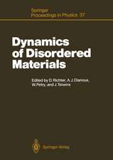 Dynamics of Disordered Materials