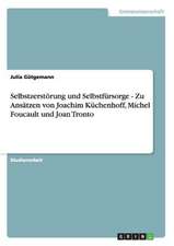 Selbstzerstörung und Selbstfürsorge - Zu Ansätzen von Joachim Küchenhoff, Michel Foucault und Joan Tronto