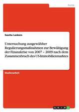 Untersuchung ausgewählter Regulierungsmaßnahmen zur Bewältigung der Finanzkrise von 2007 - 2009 nach dem Zusammenbruch des US-Immobilienmarktes