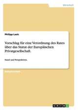 Vorschlag für eine Verordnung des Rates über das Statut der Europäischen Privatgesellschaft.