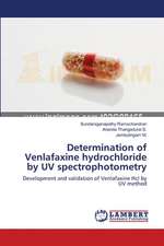 Determination of Venlafaxine hydrochloride by UV spectrophotometry