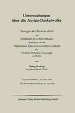 Untersuchungen über die Auriga-Dunkelwolke: Inaugural-Dissertation zur Erlangung des Doktorgrades genehmigt von der Mathematisch-Naturwissenschaftlichen Fakultät der Friedrich-Wilhelms-Universität zu Berlin