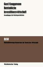 Betriebliche Investitionswirtschaft: Grundlagen für Nichtspezialisten