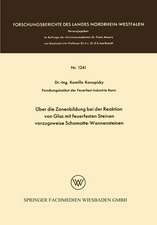Über die Zonenbildung bei der Reaktion von Glas mit feuerfesten Steinen, vorzugsweise Schamotte-Wannensteinen