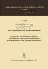 Untersuchung des Einflusses physikalischer und chemischer Faktoren auf die Verbrennung flüssiger Brennstoffe unter erhöhtem Sauerstoffdruck