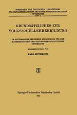 Grundsätzliches zur Volksschullehrerbildung