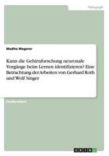 Kann die Gehirnforschung neuronale Vorgänge beim Lernen identifizieren? Eine Betrachtung der Arbeiten von Gerhard Roth und Wolf Singer