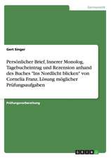 Persönlicher Brief, Innerer Monolog, Tagebucheintrag und Rezension anhand des Buches 