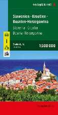 Slowenien - Kroatien - Bosnien und Herzegowina, Straßenkarte 1:500.000, freytag & berndt