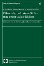 Öffentliche und private Sicherung gegen soziale Risiken