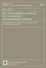 Die Überschuldung im Recht der Gesellschaft mit beschränkter Haftung