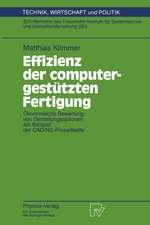 Effizienz der computergestützten Fertigung: Ökonomische Bewertung von Gestaltungsoptionen am Beispiel der CAD/NC-Prozeßkette