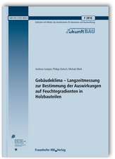 Gebäudeklima - Langzeitmessung zur Bestimmung der Auswirkungen auf Feuchtegradienten in Holzbauteilen. Abschlussbericht