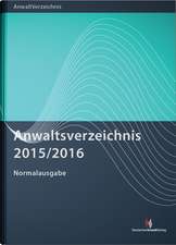 Anwaltsverzeichnis 2015/2016 - Normalausgabe