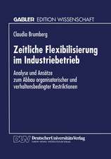 Zeitliche Flexibilisierung im Industriebetrieb: Analyse und Ansätze zum Abbau organisatorischer und verhaltensbedingter Restriktionen