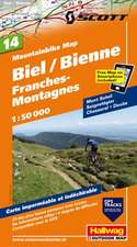 Mountainbike Map 14 Biel / Bienne, Franches-Montagnes 1 : 50 000