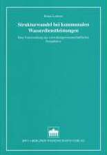 Strukturwandel bei kommunalen Wasserdienstleistungen