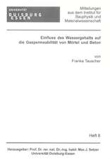 Einfluss des Wassergehalts auf die Gaspermeabilität von Mörtel und Beton