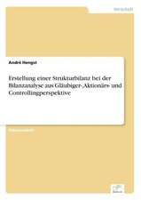 Erstellung Einer Strukturbilanz Bei Der Bilanzanalyse Aus Glaubiger-, Aktionars- Und Controllingperspektive