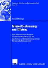 Mindestbesteuerung und Effizienz: Eine ökonomische Analyse der Mindestbesteuerung im deutschen und US-amerikanischen Körperschaftsteuerrecht