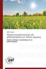 Photo-transformation du phénamiphos en milieu aqueux