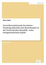 Grenzüberschreitende Investition - Tochtergesellschaft oder Betriebsstätte in der Tschechischen Republik - unter ertragsteuerlichem Aspekt