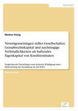 Vermögenseinlagen stiller Gesellschafter, Genußrechtskapital und nachrangige Verbindlichkeiten als haftendes Eigenkapital von Kreditinstituten