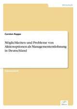 Möglichkeiten und Probleme von Aktienoptionen als Managemententlohnung in Deutschland