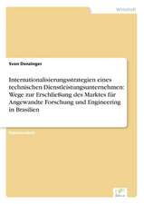 Internationalisierungsstrategien eines technischen Dienstleistungsunternehmen: Wege zur Erschließung des Marktes für Angewandte Forschung und Engineering in Brasilien