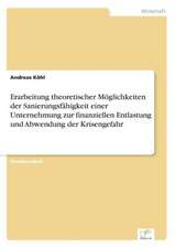 Erarbeitung theoretischer Möglichkeiten der Sanierungsfähigkeit einer Unternehmung zur finanziellen Entlastung und Abwendung der Krisengefahr